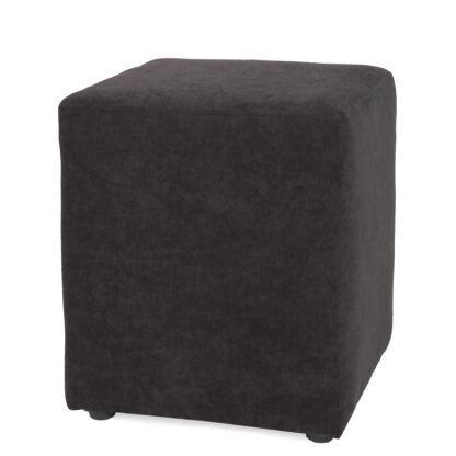 Taburet Cube, negru, stofa, 45x38x38 cm - imagine 3