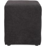 Taburet Cube, negru, stofa, 45x38x38 cm - imagine 4