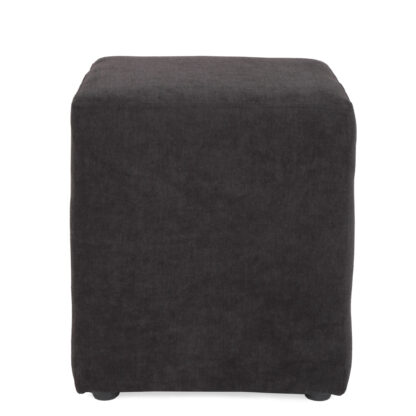 Taburet Cube, negru, stofa, 45x38x38 cm - imagine 4