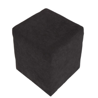 Taburet Cube, negru, stofa, 45x38x38 cm - imagine 2