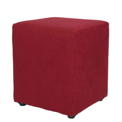 Taburet Cube, rosu, stofa, 45x38x38 cm - imagine 3