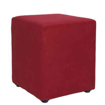 Taburet Cube, rosu, stofa, 45x38x38 cm - imagine 2