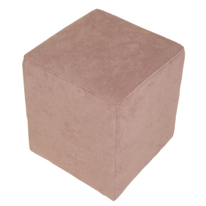 Taburet Cube, roz, stofa, 45x38x38 cm - imagine 5