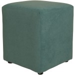 Taburet Cube, turcoaz, stofa, 45x38x38 cm - imagine 3