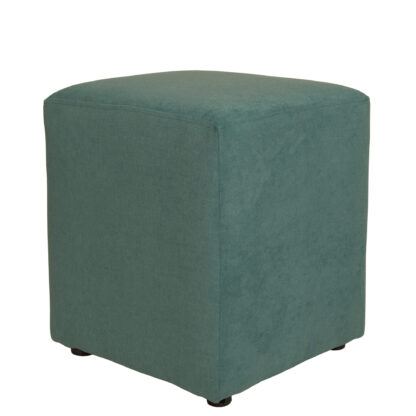 Taburet Cube, turcoaz, stofa, 45x38x38 cm - imagine 3