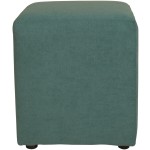 Taburet Cube, turcoaz, stofa, 45x38x38 cm - imagine 4