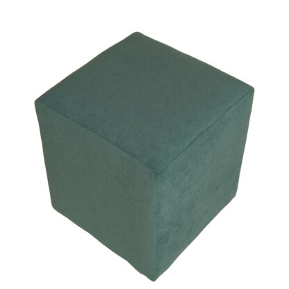 Taburet Cube, turcoaz, stofa, 45x38x38 cm - imagine 5