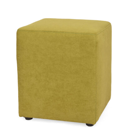 Taburet Cube, verde, stofa, 45x38x38 cm