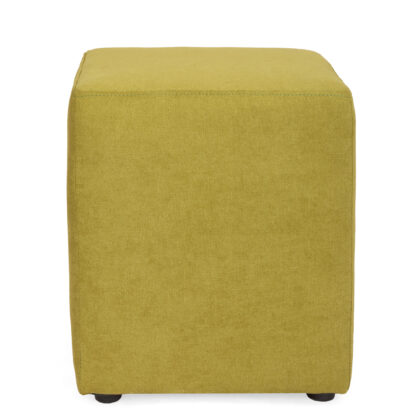 Taburet Cube, verde, stofa, 45x38x38 cm - imagine 3