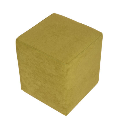Taburet Cube, verde, stofa, 45x38x38 cm - imagine 4