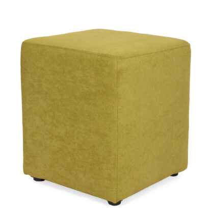Taburet Cube, verde, stofa, 45x38x38 cm - imagine 5
