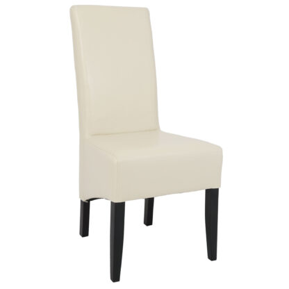 Scaun Iris, piele ecologica, crem, 47x100x60 cm