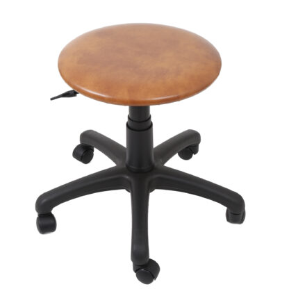 Scaun Labor, cognac, imitatie piele, 57x59x59 cm - imagine 2