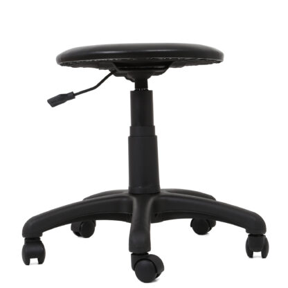 Scaun Labor, negru, imitatie piele, 57x59x59 cm - imagine 4