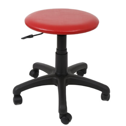 Scaun Labor, rosu, imitatie piele, 57x59x59 cm