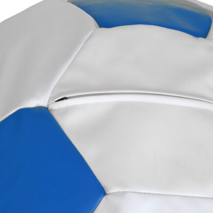 Fotoliu tip minge Mondo Ball, Bean Bag, alb-albastru, imitatie piele, 74 cm - imagine 2