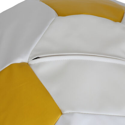 Fotoliu tip minge Mondo Ball, Bean Bag, alb-galben, imitatie piele, 74 cm - imagine 4
