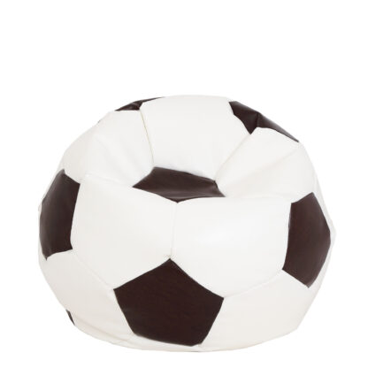 Fotoliu tip minge Mondo Ball, Bean Bag, alb-maro, imitatie piele, 74 cm