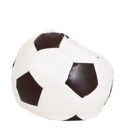 Fotoliu tip minge Mondo Ball, Bean Bag, alb-maro, imitatie piele, 74 cm - imagine 2