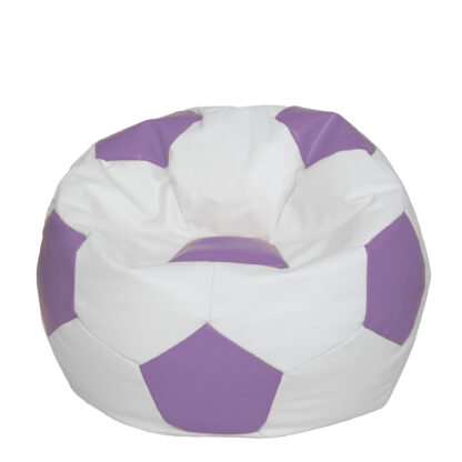 Fotoliu tip minge Mondo Ball, Bean Bag, alb-mov, imitatie piele, 74 cm