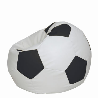 Fotoliu tip minge Mondo Ball, Bean Bag, alb-negru, imitatie piele, 74 cm - imagine 2