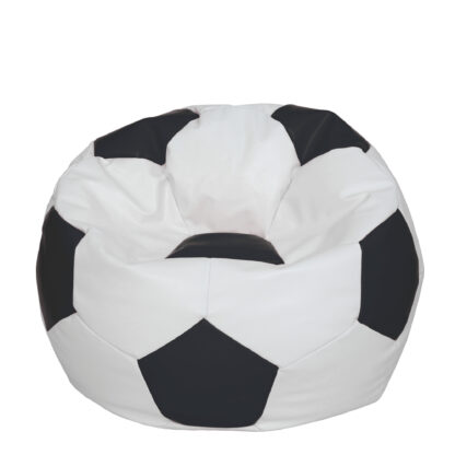 Fotoliu tip minge Mondo Ball, Bean Bag, alb-negru, imitatie piele, 74 cm