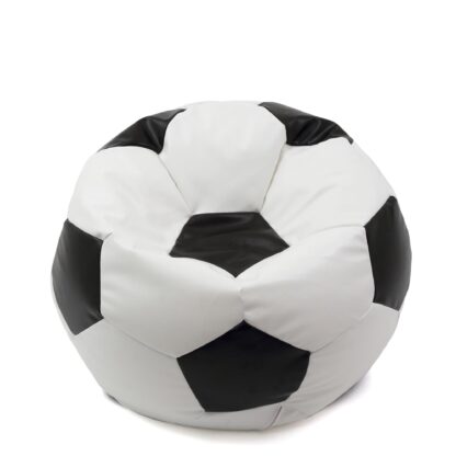 Fotoliu tip minge Baby Ball, Bean Bag, alb-negru, imitatie piele, 59 cm - imagine 2
