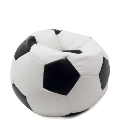 Fotoliu tip minge Baby Ball, Bean Bag, alb-negru, imitatie piele, 59 cm