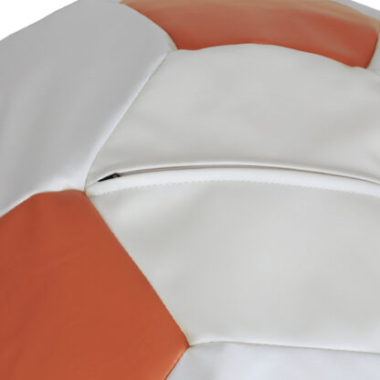 Fotoliu tip minge Mondo Ball, Bean Bag, alb-portocaliu, imitatie piele, 74 cm - imagine 2