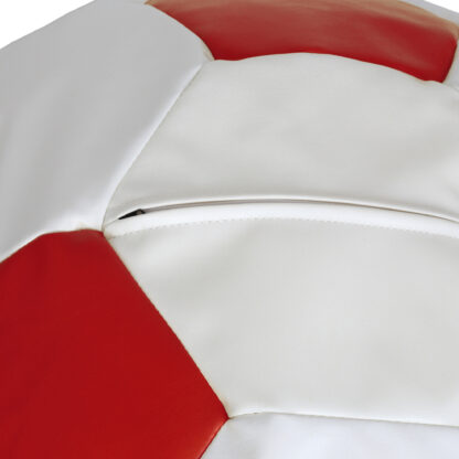 Fotoliu tip minge Mondo Ball, Bean Bag, alb-rosu, imitatie piele, 74 cm - imagine 4