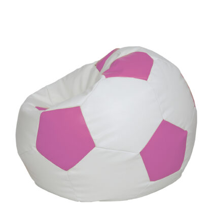 Fotoliu tip minge Mondo Ball, Bean Bag, alb-roz, imitatie piele, 74 cm - imagine 2