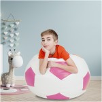 Fotoliu tip minge Mondo Ball, Bean Bag, alb-roz, imitatie piele, 74 cm - imagine 6
