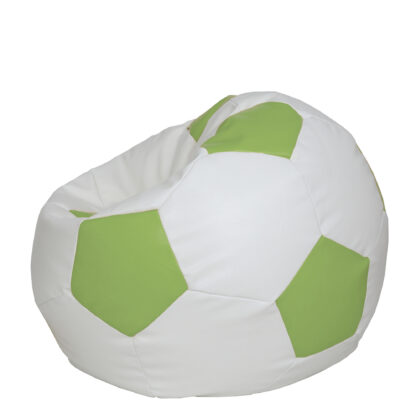 Fotoliu tip minge Mondo Ball, Bean Bag, alb-verde, imitatie piele, 74 cm - imagine 2