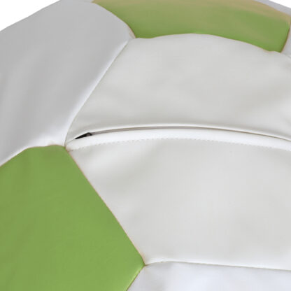 Fotoliu tip minge Mondo Ball, Bean Bag, alb-verde, imitatie piele, 74 cm - imagine 4