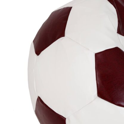 Fotoliu tip minge Mondo Ball, Bean Bag, alb-visiniu, imitatie piele, 74 cm - imagine 2