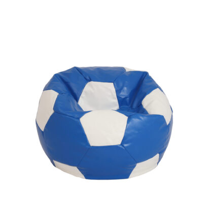 Fotoliu tip minge Extra Ball (XL), Bean Bag, albastru-alb, imitatie piele, 87 cm - imagine 2