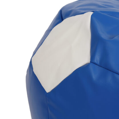 Fotoliu tip minge Extra Ball (XL), Bean Bag, albastru-alb, imitatie piele, 87 cm - imagine 3