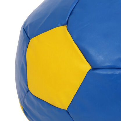 Fotoliu tip minge Mondo Ball, Bean Bag, albastru-galben, imitatie piele, 74 cm - imagine 5