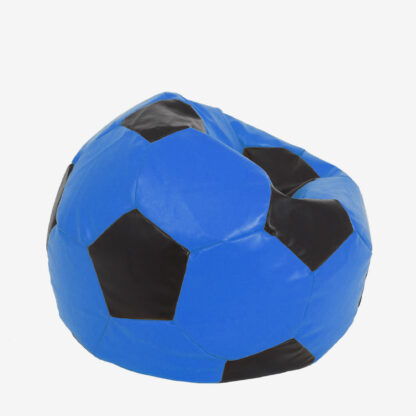 Fotoliu tip minge Mondo Ball, Bean Bag, albastru-negru, imitatie piele, 74 cm - imagine 2