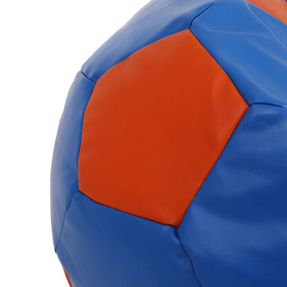 Fotoliu tip minge Mondo Ball, Bean Bag, albastru-portocaliu, imitatie piele, 74 cm - imagine 3