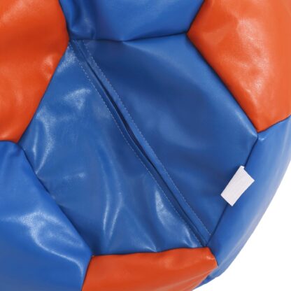 Fotoliu tip minge Mondo Ball, Bean Bag, albastru-portocaliu, imitatie piele, 74 cm - imagine 4