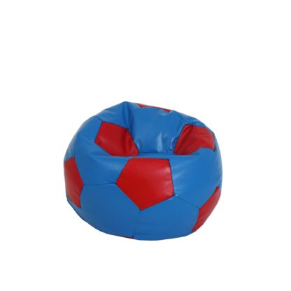 Fotoliu tip minge Mondo Ball, Bean Bag, albastru-rosu, imitatie piele, 74 cm - imagine 2