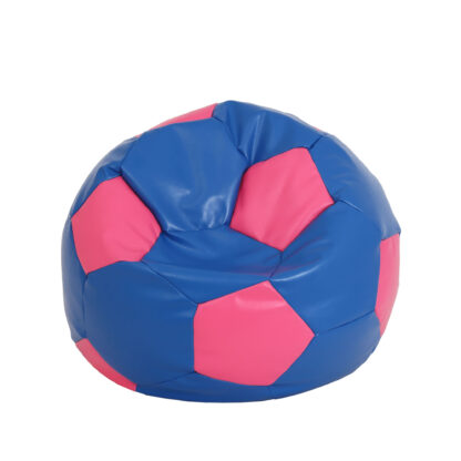 Fotoliu tip minge Baby Ball, Bean Bag, albastru-roz, imitatie piele, 59 cm