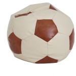 Fotoliu tip minge Mondo Ball, Bean Bag, crem-cognac, imitatie piele, 74 cm - imagine 4
