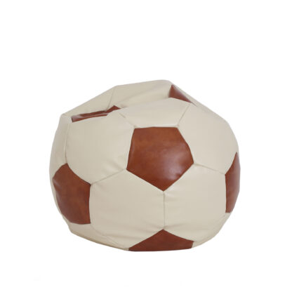 Fotoliu tip minge Mondo Ball, Bean Bag, crem-cognac, imitatie piele, 74 cm - imagine 4