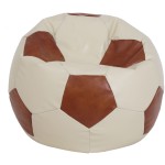 Fotoliu tip minge Mondo Ball, Bean Bag, crem-cognac, imitatie piele, 74 cm - imagine 3