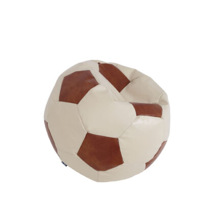 Fotoliu tip minge Mondo Ball, Bean Bag, crem-cognac, imitatie piele, 74 cm - imagine 2
