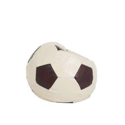 Fotoliu tip minge Mondo Ball, Bean Bag, crem-maro, imitatie piele, 74 cm - imagine 2