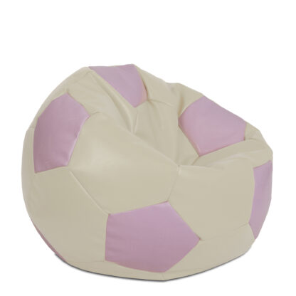 Fotoliu tip minge Mondo Ball, Bean Bag, crem-mov, imitatie piele, 74 cm - imagine 2