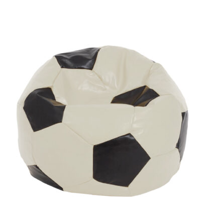 Fotoliu tip minge Mondo Ball, Bean Bag, crem-negru, imitatie piele, 74 cm